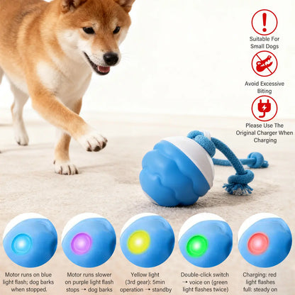 Motion-Activated Squeaky Rolling Dog Balls - PC+TPR Blend, Sound Control, Intelligent Play for Small Dogs (2.95"x2.95"x4.33"), Two-Pack, Summervibes