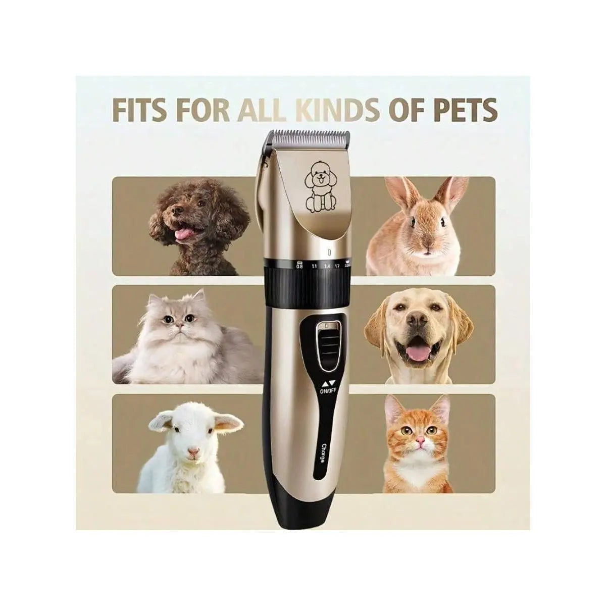 Professional Pet Grooming Tool Set - USB Rechargeable Electric Scissors with Thick Ceramic Blades, Brushes for Cats and Dogs, Pet Grooming Tool Set, Pet Trimmer Scissors, Ergonomic Design, High Quality Trimmer, Essential for Home Groomers,Summervibes