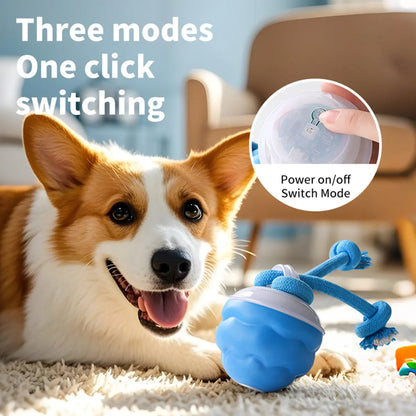 Motion-Activated Squeaky Rolling Dog Balls - PC+TPR Blend, Sound Control, Intelligent Play for Small Dogs (2.95"x2.95"x4.33"), Two-Pack, Summervibes