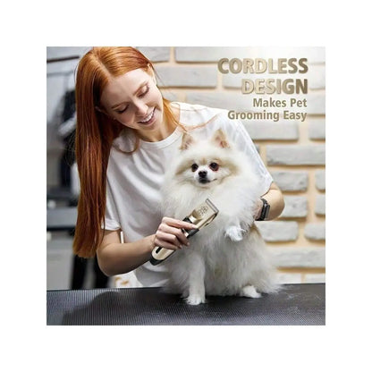 Professional Pet Grooming Tool Set - USB Rechargeable Electric Scissors with Thick Ceramic Blades, Brushes for Cats and Dogs, Pet Grooming Tool Set, Pet Trimmer Scissors, Ergonomic Design, High Quality Trimmer, Essential for Home Groomers,Summervibes