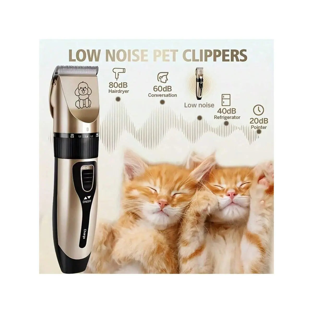 Professional Pet Grooming Tool Set - USB Rechargeable Electric Scissors with Thick Ceramic Blades, Brushes for Cats and Dogs, Pet Grooming Tool Set, Pet Trimmer Scissors, Ergonomic Design, High Quality Trimmer, Essential for Home Groomers,Summervibes