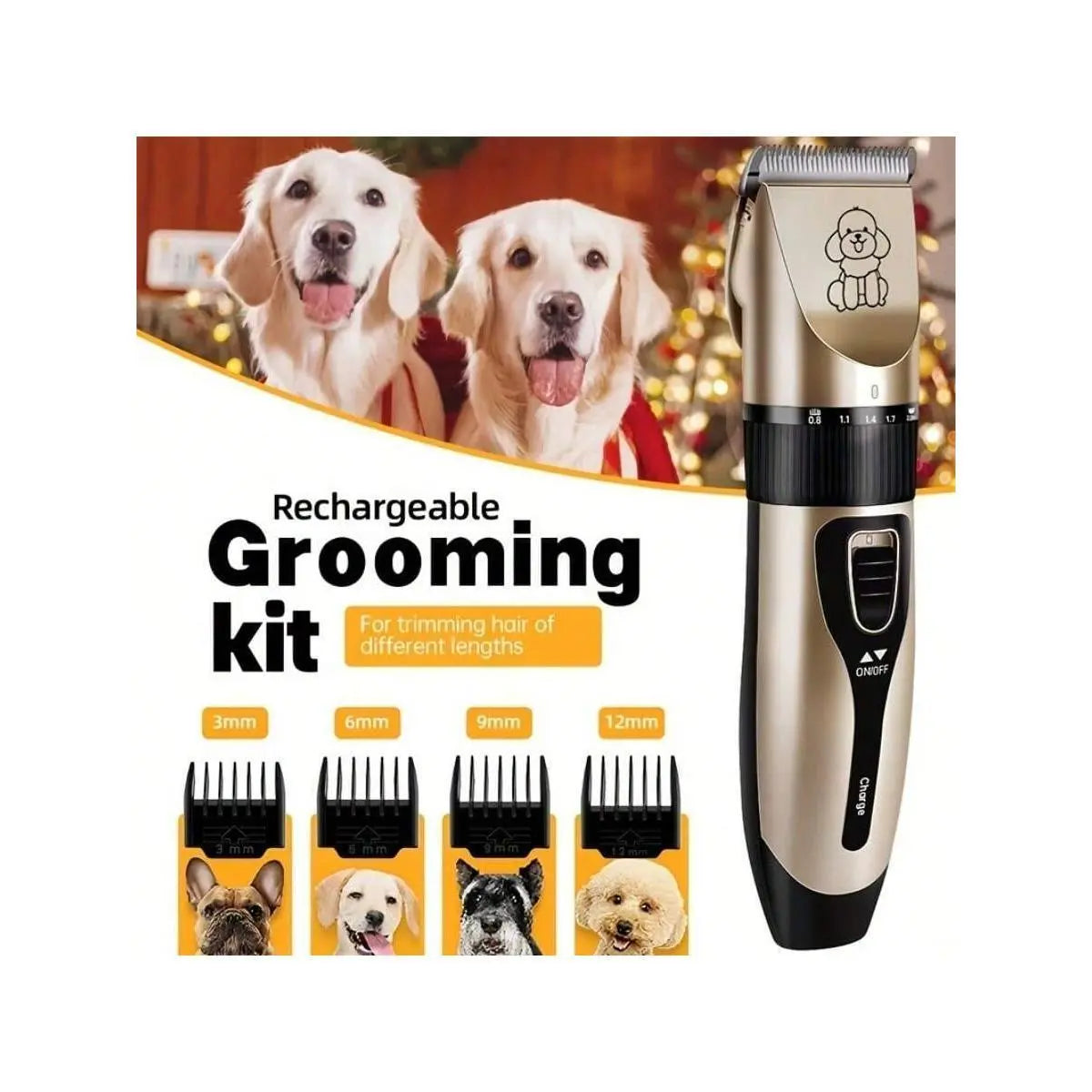 Professional Pet Grooming Tool Set - USB Rechargeable Electric Scissors with Thick Ceramic Blades, Brushes for Cats and Dogs, Pet Grooming Tool Set, Pet Trimmer Scissors, Ergonomic Design, High Quality Trimmer, Essential for Home Groomers,Summervibes