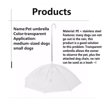 Adjustable Rainproof and Snowproof Umbrella Leash for Small Dogs